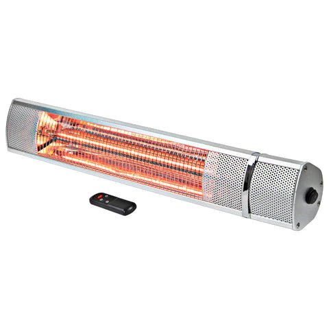 Comfort Zone Outdoor/Indoor Electric Patio Heater With Remote In Silver