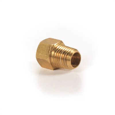 Camco Low Pressure Fitting - 1/4 Male NPT x 1/4 Female Inverted Flare, Clam