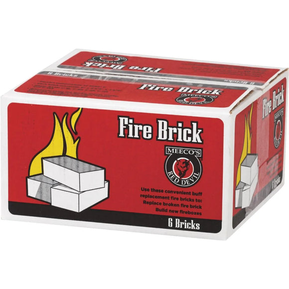 Meeco's Red Devil ASTM 9 In. 4-1/2 In. Fire Brick (6-Pack)