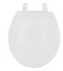 H2 Brands Aqua Plumb Wood Toilet Seat (White, Round, Beveled Edge)