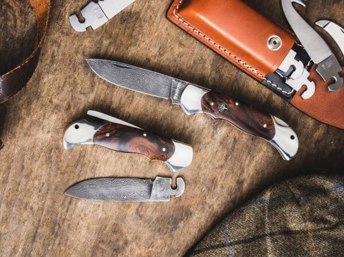 Boker Optima Ironwood Damast Pocket Knives