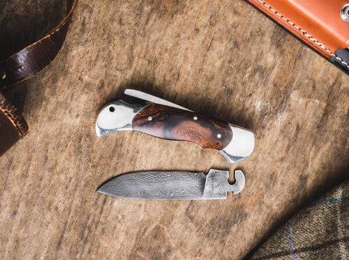 Boker Optima Ironwood Damast Pocket Knives