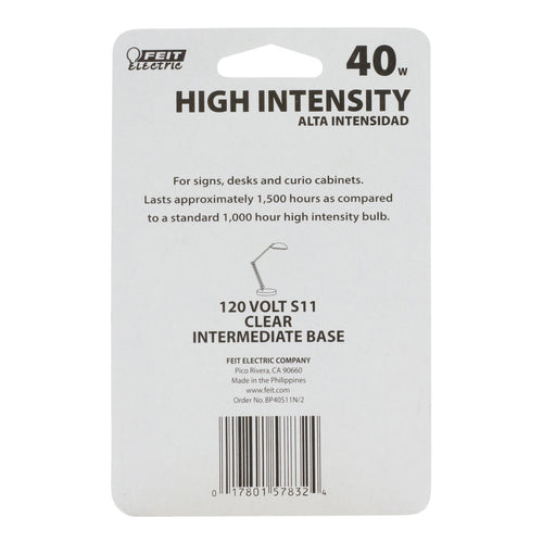 Feit Electric 40W Soft White (2700K) Globe Shape S11 E17 Base High Intensity Incandescent Light Bulb