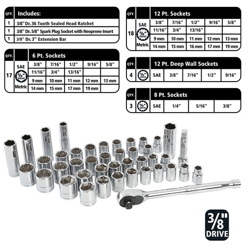 GreatNeck HC82U 82 Piece Multi-Drive Mechanic's Tool Set - SAE & Metric