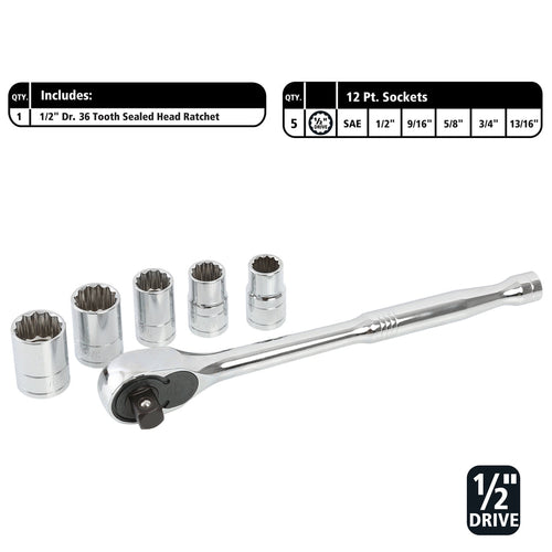 GreatNeck HC82U 82 Piece Multi-Drive Mechanic's Tool Set - SAE & Metric