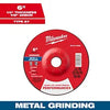 Milwaukee 6 x 1/4 x 7/8 Performance+ Metal Grinding Wheel - Type 27