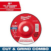 Milwaukee 5 x 1/8 x 7/8 Performance+ Dual Metal Cut & Grind Wheel - Type 27
