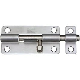 Door Barrel Bolt, Stainless Steel, 4-In.