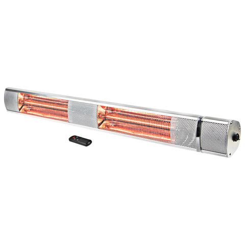 Comfort Zone 240v Outdoor/Indoor Electric Patio Heater With Remote In Silver (240V, Silver)
