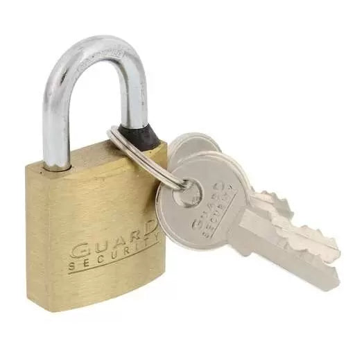 Guard Security Padlock with 1-Inch Standard Shackle, Solid Brass