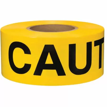 Presco Barricade Tape, 3 in X 1000 Ft, 2 Mil, Yellow, Caution