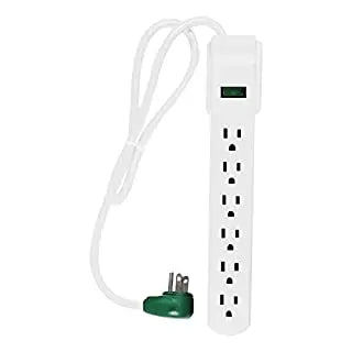 GoGreen Power® 6 Outlet Surge Protector, 2.5 ft. White (2.5', White)