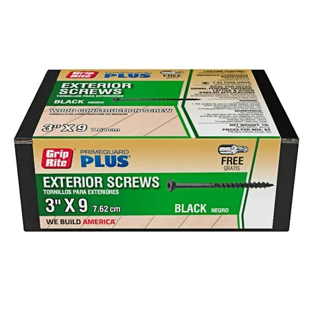 Grip-Rite® Premium Exterior Coated Screws #9 x 3 in. Black (#9 x 3