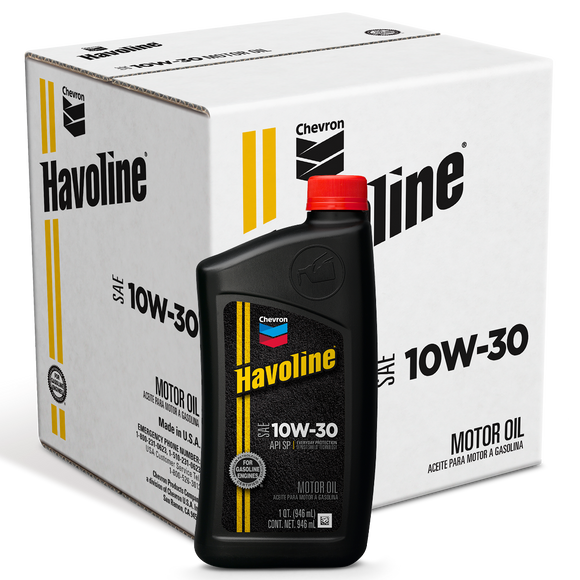 Chevron Havoline Motor Oil 10W-30 Quart Case 1 Quart