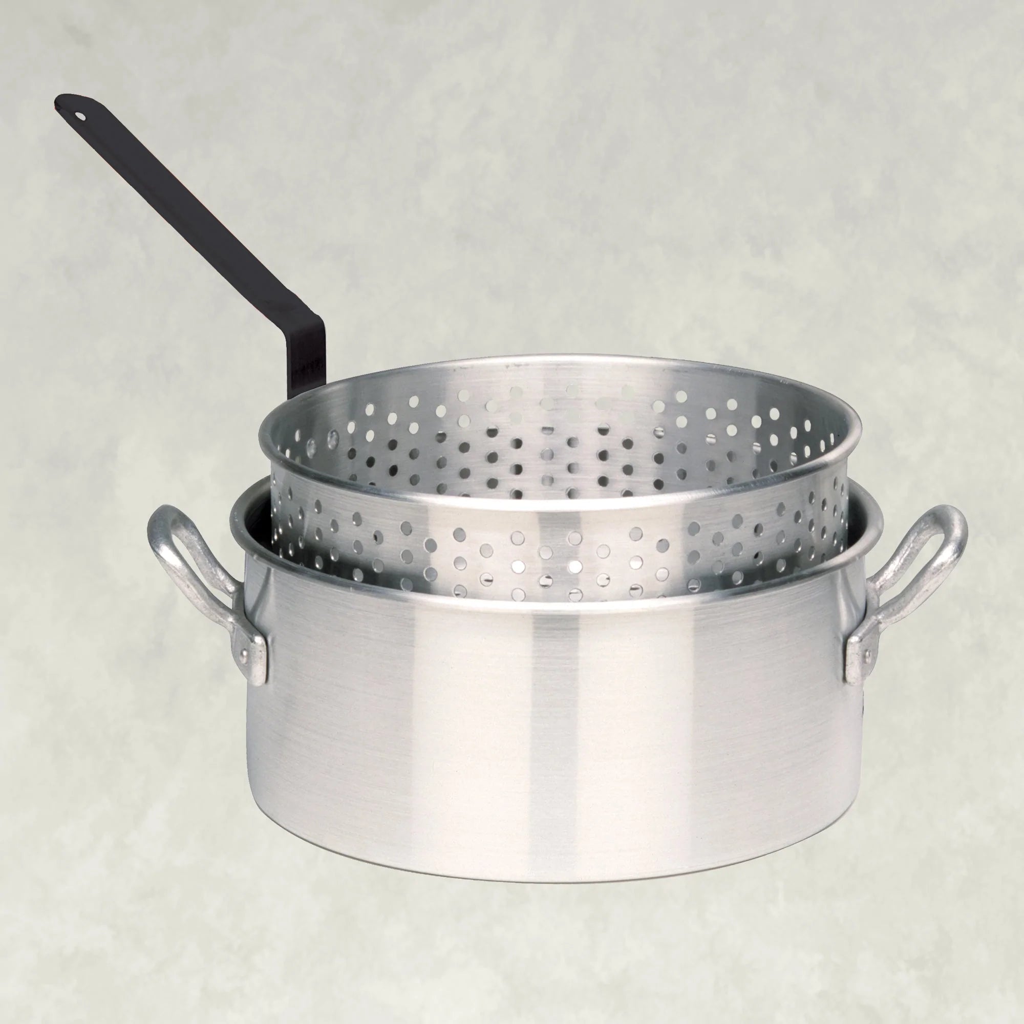 30 Qt. Aluminum Fryer Pot with Strainer Basket and Lid