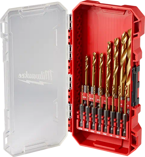 Milwaukee® SHOCKWAVE Impact Duty™ RED HELIX™ Titanium Drill Bit Set - 15PC