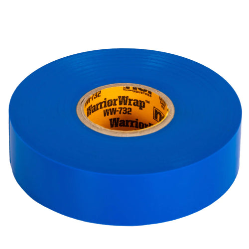 NSI Industries WW-732-BL WarriorWrap Premium Medium 3/4 in. x 66 ft. 7 mil Vinyl Electrical Tape, Blue