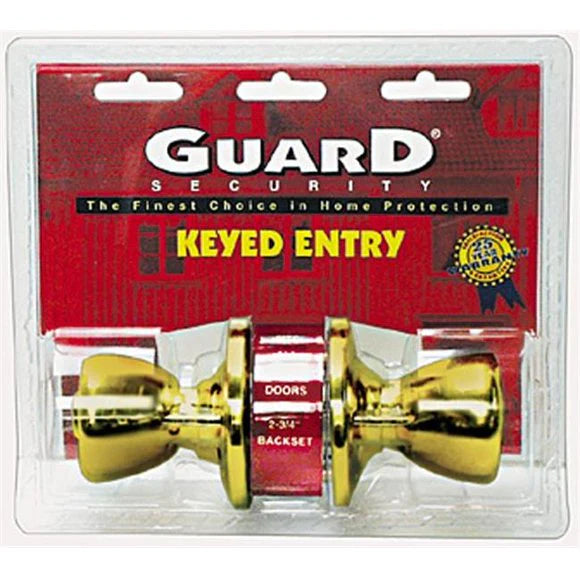 Guard Security Classic Tulip Style Entry Keyed Alike in 3's Polished Brass