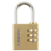 Brinks Commercial 40mm Solid Brass 3-Dial Resettable Padlock - Chrome Plated with Hardened Steel Shackle