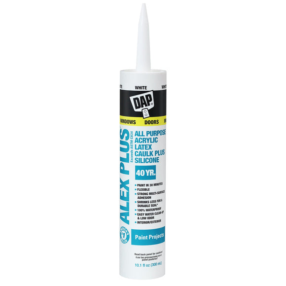 Dap ALEX PLUS® All Purpose Acrylic Latex Caulk Plus Silicone 10.1 oz (10.1 Oz)