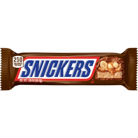 Snickers Singles Size Chocolate Candy Bars, 1.86 Oz
